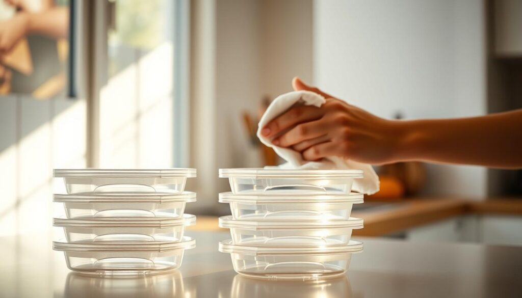 cleaning food containers